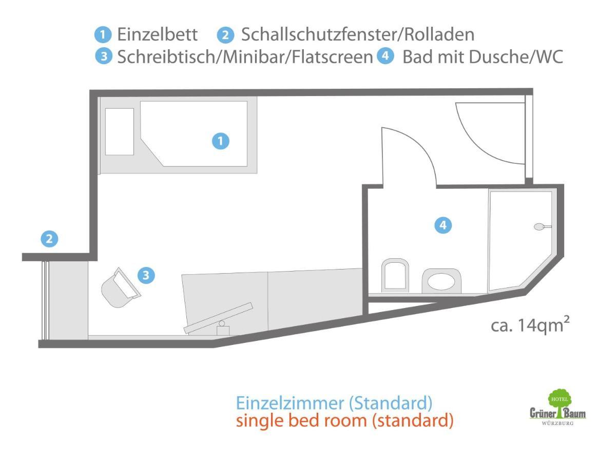 Hotel Gruener Baum Βίρτσμπουργκ Εξωτερικό φωτογραφία